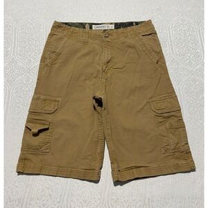 Company 81 Mens Khaki Brown Ripstop Cargo Shorts Size 32 Cotton Stretch Utility